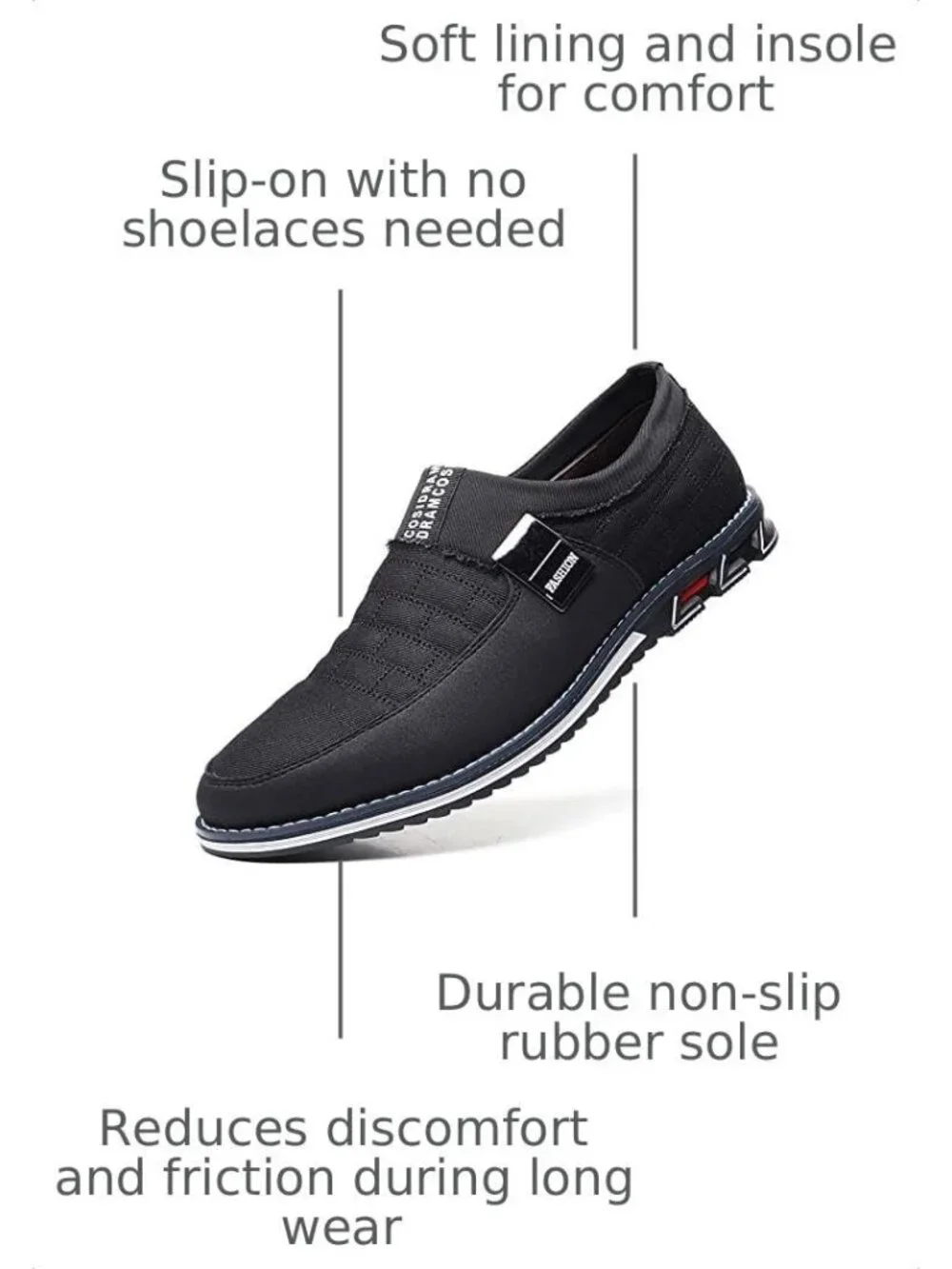 Men's Black Grid Textured Two-tone Flexible Business Derby Oxfords Dress Sneaker